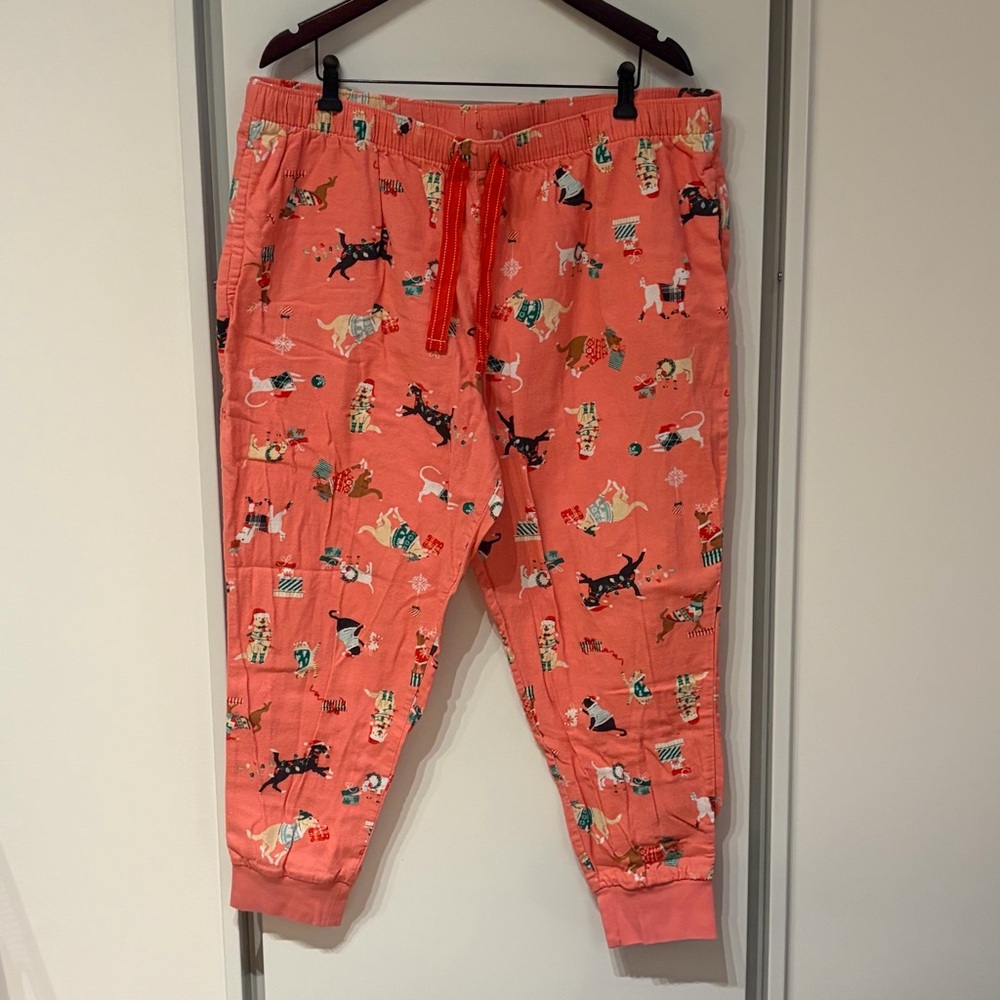 Old Navy | Pink Patterned Flannel Jogger PJ Pants - Dogs